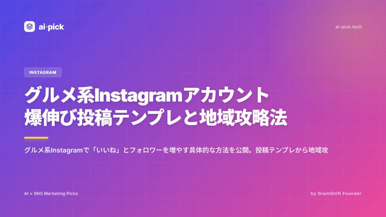 グルメInstagram伸ばし方|投稿テンプレ+地域攻略