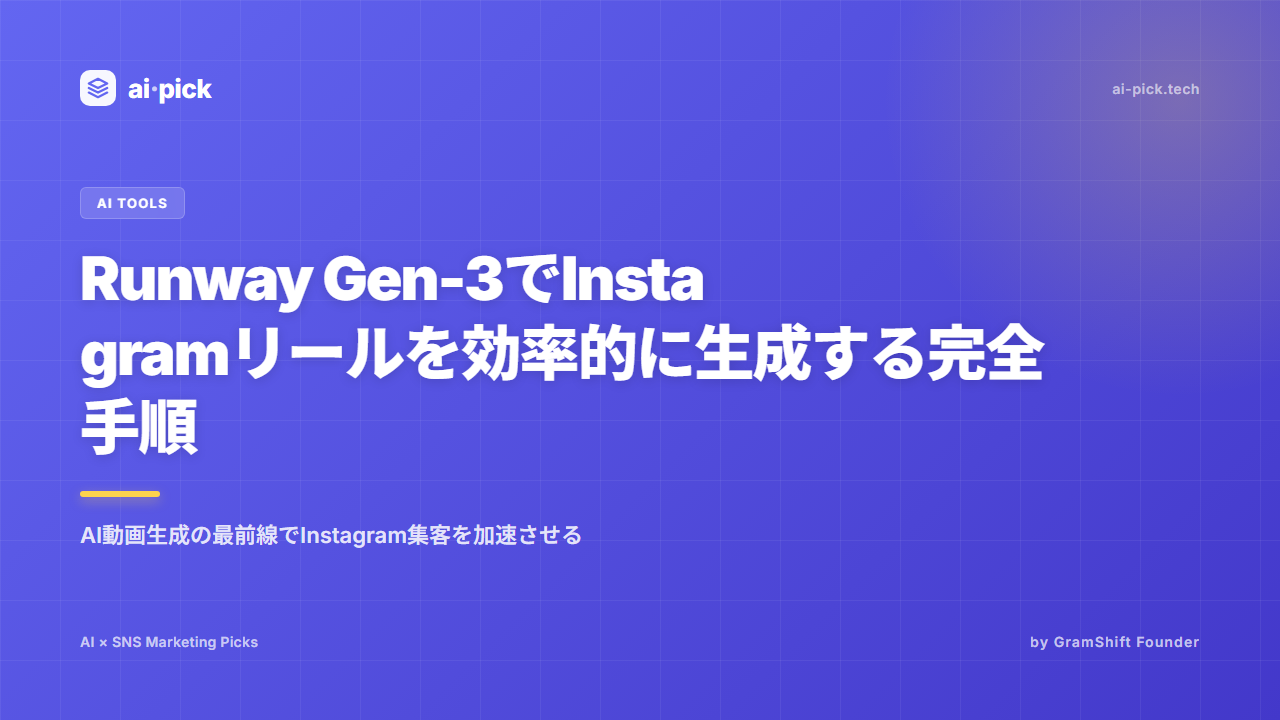Runway Gen-3でInstagramリールを効率的に生成する完全手順