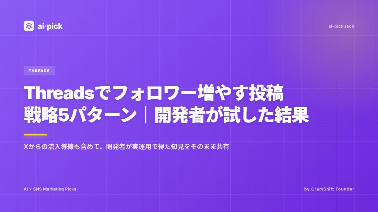 Threadsでフォロワー増やす投稿戦略5パターン｜開発者が試した結果