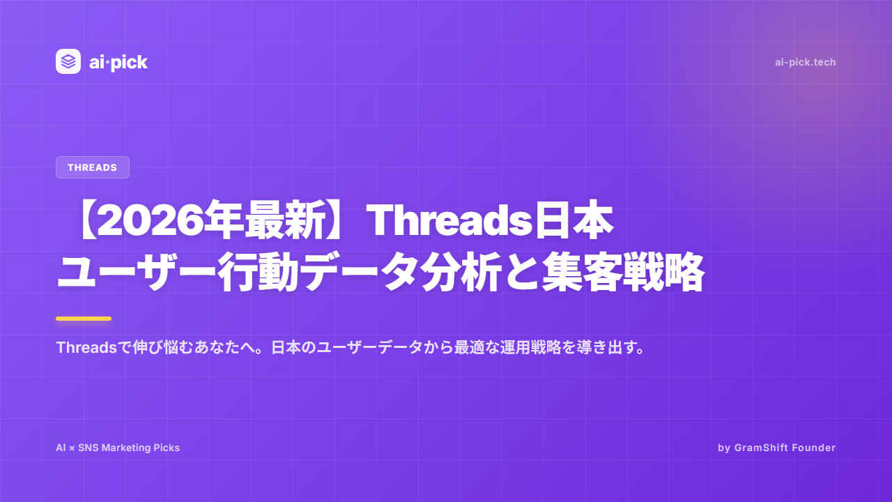 【2026年最新】Threads日本ユーザー行動データ分析と集客戦略